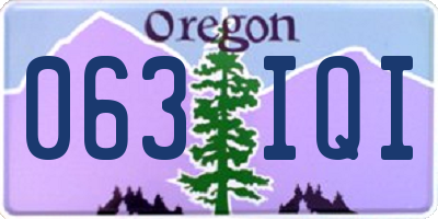 OR license plate 063IQI