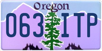 OR license plate 063ITP