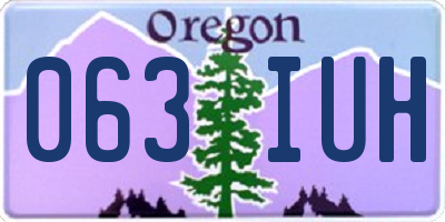 OR license plate 063IUH