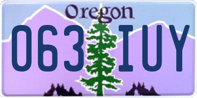 OR license plate 063IUY