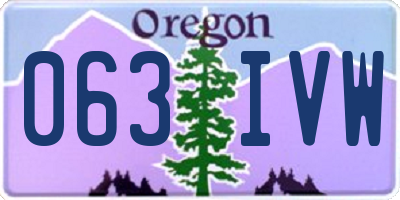 OR license plate 063IVW