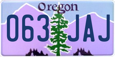 OR license plate 063JAJ
