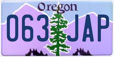 OR license plate 063JAP
