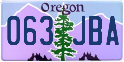 OR license plate 063JBA