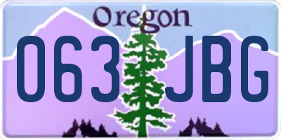 OR license plate 063JBG