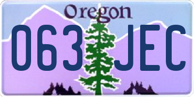 OR license plate 063JEC