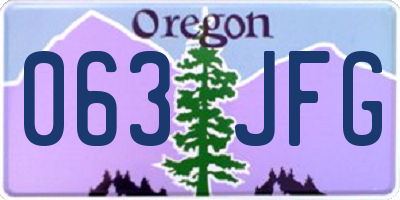 OR license plate 063JFG