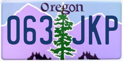 OR license plate 063JKP