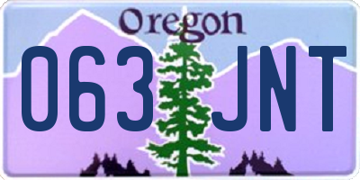 OR license plate 063JNT