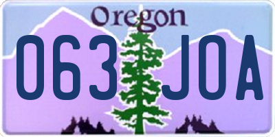 OR license plate 063JOA