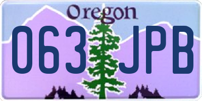OR license plate 063JPB