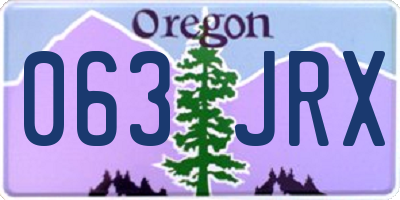 OR license plate 063JRX