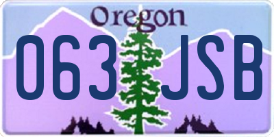 OR license plate 063JSB
