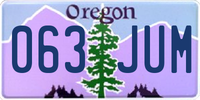 OR license plate 063JUM