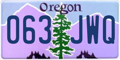 OR license plate 063JWQ