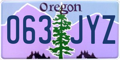 OR license plate 063JYZ
