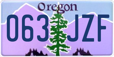 OR license plate 063JZF