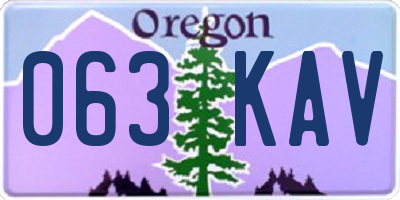 OR license plate 063KAV