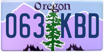 OR license plate 063KBD