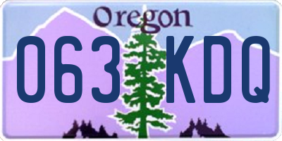 OR license plate 063KDQ