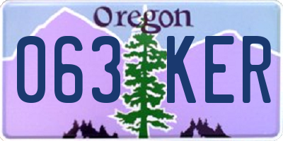 OR license plate 063KER