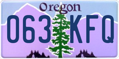 OR license plate 063KFQ
