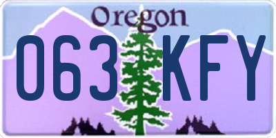 OR license plate 063KFY