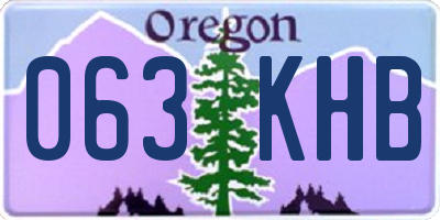 OR license plate 063KHB