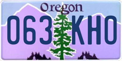 OR license plate 063KHO