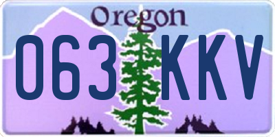 OR license plate 063KKV