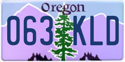 OR license plate 063KLD