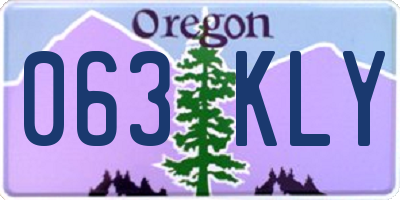 OR license plate 063KLY