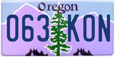 OR license plate 063KON