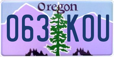 OR license plate 063KOU