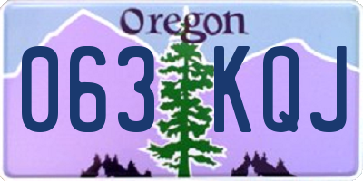 OR license plate 063KQJ