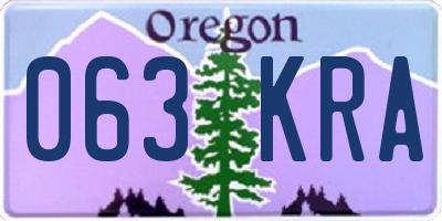 OR license plate 063KRA