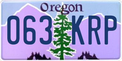 OR license plate 063KRP