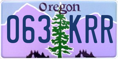 OR license plate 063KRR