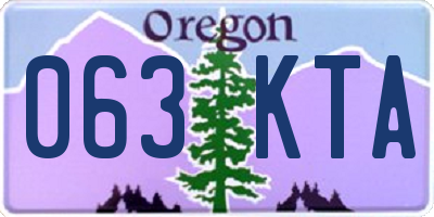 OR license plate 063KTA