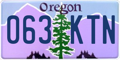 OR license plate 063KTN
