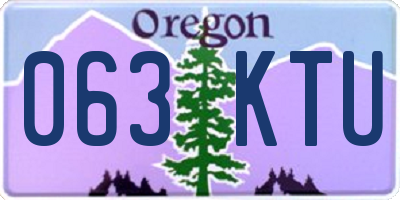 OR license plate 063KTU