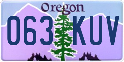 OR license plate 063KUV