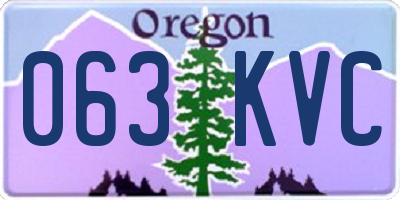 OR license plate 063KVC