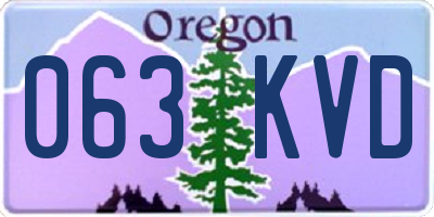 OR license plate 063KVD