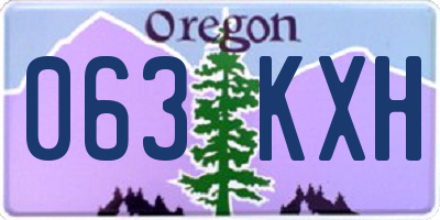 OR license plate 063KXH