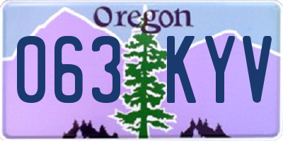 OR license plate 063KYV