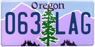 OR license plate 063LAG