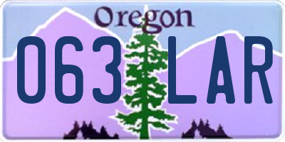 OR license plate 063LAR