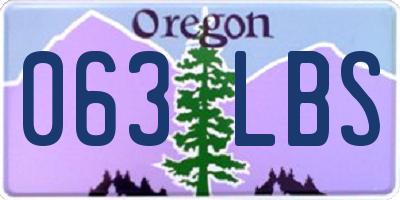 OR license plate 063LBS