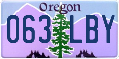 OR license plate 063LBY